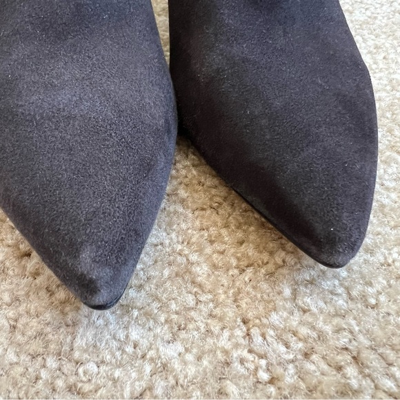 NWD L’agence Jeanne Block Heel Gray Suede Booties - Picture 7 of 8